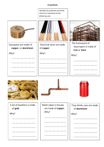 Using Metals: Properties & Applications Worksheet | Science Education