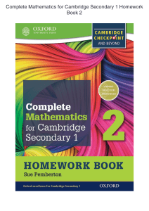 Complete Mathematics for Cambridge Secondary 1 Homework Book 2
