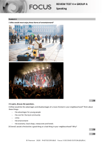 Focus 3 B1/B1+ Speaking Review Test 4 - Group A