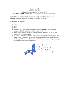 PHYS 310 Analytical Mechanics Homework #03: Velocity & Dynamics