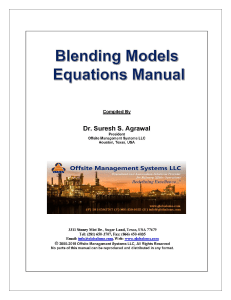 Fuel Blending Models Equations Manual