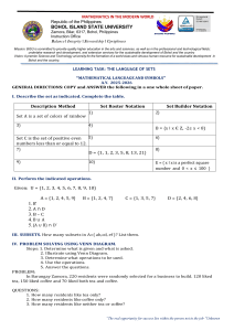 Sets: Roster, Builder Notation, Venn Diagrams
