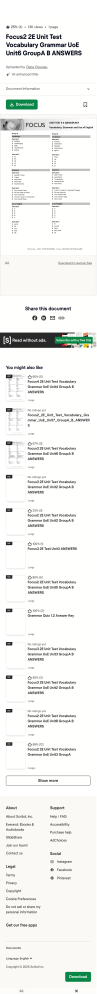 Focus 2 Unit 6 Test Answers: Vocabulary, Grammar, UoE