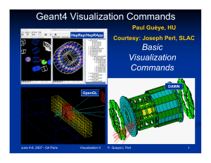 Geant4 Visualization Commands: OpenGL, HepRep, DAWN