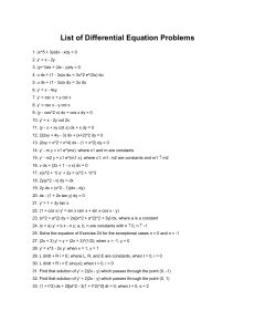 Lista de Problemas de Ecuaciones Diferenciales