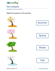 Kindergarten Science Worksheet: Match The 4 Seasons Pictures