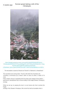 Himalayan Devastation: Greed, Ecology, & Sustainable Development