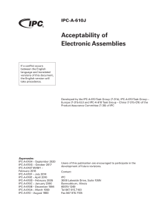 IPC-A-610J: Acceptability of Electronic Assemblies Standard