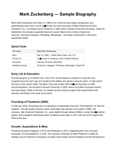 Mark Zuckerberg Biography: Founder of Facebook & Meta Platforms