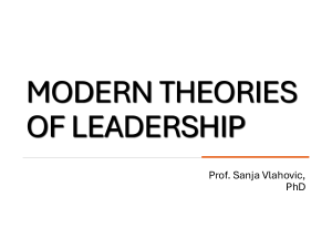 Modern Theories of Leadership by Prof. Sanja Vlahovic, PhD