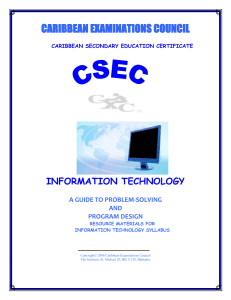 CSEC Information Technology: Guide to Problem-Solving & Program Design