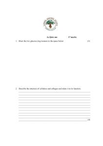 Biology & Biochemistry Quiz: Glucose, Cellulose, Enzymes, Water Properties