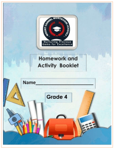Grade 4 Homework & Activity Booklet | Mount Carmel Montessori Schools