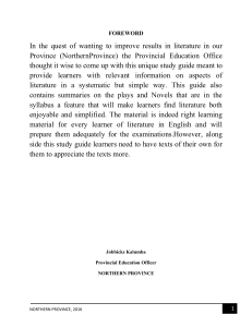 Literary Terms & Devices Study Guide | Northern Province 2016