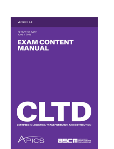 APICS CLTD Exam Content Manual v3.0 | Logistics Certification Guide