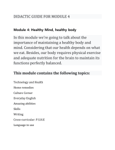 Module 4 Didactic Guide: Healthy Mind, Healthy Body & English Grammar