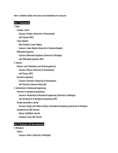 Mechanical Engineering Curriculum Outline: 4-Year Study Plan & Courses