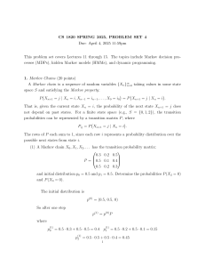 CS 1820 Problem Set 4: MDPs, HMMs, Markov Chains & DP (Spring 2025)