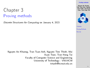 Proving Methods in Discrete Structures for Computing | University Lecture