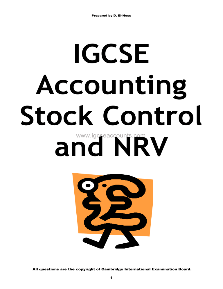 IGCSE Accounting: Stock Control & NRV Exam Questions & Answers