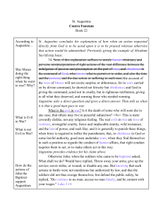 St. Augustine's Just War Theory: Contra Faustum Book 22 Analysis