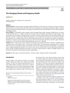 Climate Change & Pregnancy Health: Impacts, Risks, & Mitigation