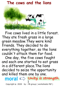 Short Fables for Kids: Moral Stories on Unity, Diligence, Greed