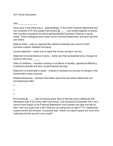 Financial Statements & Constraints: ACC Group Discussion Template