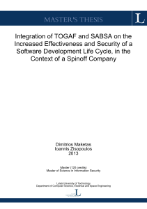 TOGAF & SABSA Integration for SDLC Security & Effectiveness in Spinoffs