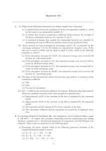 Simple Linear Regression Homework VII - Statistics Problems