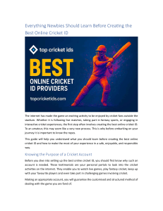 Create the Best Online Cricket ID: A Newbie's Guide