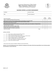 EMT Bleeding Control & Shock Management Exam Form