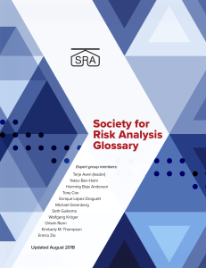 Society for Risk Analysis Glossary: Key Terms & Definitions (2018)