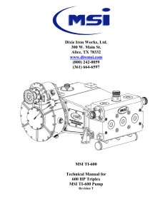 MSI TI-600 Triplex Pump Technical Manual | Operation & Maintenance