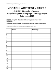 TOEIC Listening Vocabulary Test Part 3: Business & Travel English