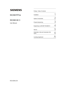 SICAM AK 3 RTU User Manual: Installation, Engineering & Service Guide