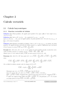 Chapitre 2 : Calculs vectoriels - Fonctions de Leibniz