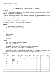 Reaction Rate vs. Concentration: Summative Assessment