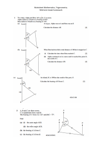 Trigonometry Mid-term Homework Worksheet | Bearings & Distances