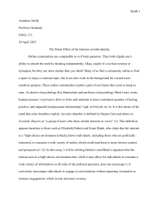 Internet Echo Chambers: Impact on Individuality & Independent Thought