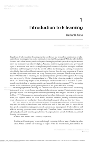 Introduction to E-learning: Theoretical Perspectives & Research