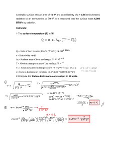 Radiation Heat Transfer: Surface Temperature & Stefan-Boltzmann Constant