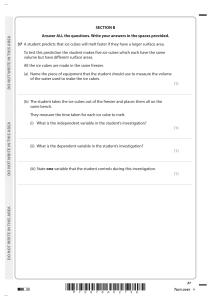 Ice Cube Melting Experiment: Variables, Data Analysis & Reliability