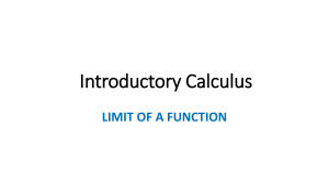 Introductory Calculus: Limit of a Function - Examples & Properties