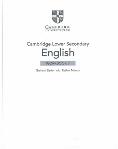 Cambridge Lower Secondary English Workbook 7 - Graham Elsdon