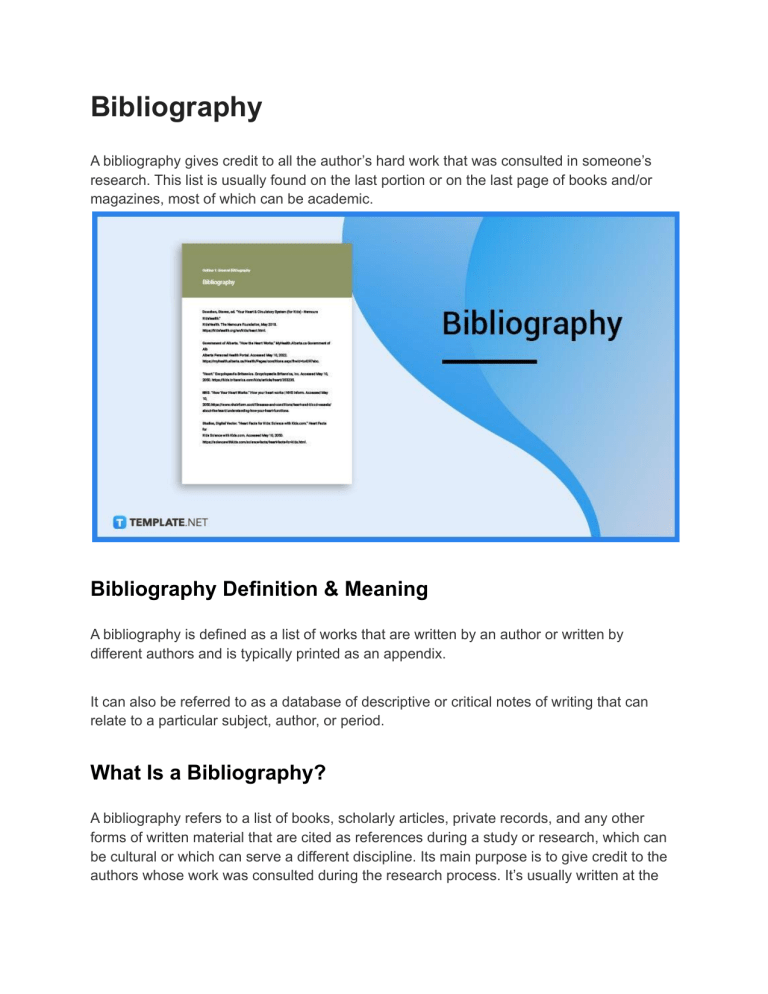 What is a Bibliography? Definition, Types & Importance
