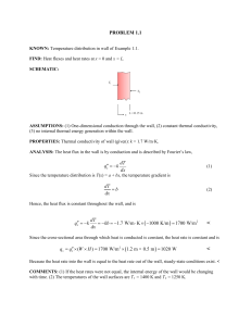 Problem 1.1: Heat Flux & Heat Rates in a Wall (Fourier's Law)