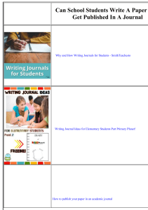 Can school students write a paper and get published in a journal