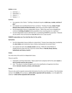 English Grammar Guide: Punctuation, Modifiers & Conjunctions