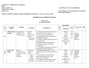 Planificare Limba Engleză Clasa a II-a 2025-2026